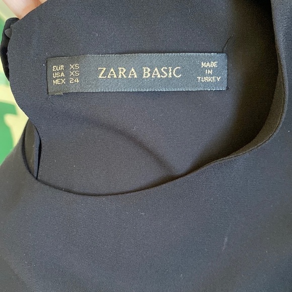ZARA Sleeveless Layered Office Blouse Top • Solid Black • XS - Picture 5 of 9